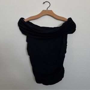 black abercrombie off shoulder ruched top